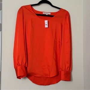 NEVER WORN LOFT Long Sleeve Orange Blouse, XS